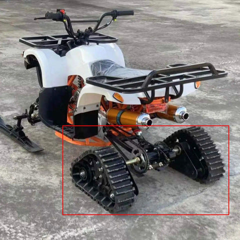 23.6 Inch Rear Axle Track Kit For Snowmobile ATV And Sand Beach Runs Gasoline Motor Replacement Easy Install All Terrain Traction Upgrade For Winter Snow And Mud US Stock installed on snowmobile.
