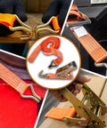 Heavy Duty Ratchet Straps 15 Foot By 1.5 Inch Cargo Tie Down Bands To Lock Down Your Load With Spring Collet System For Trailer Haul And Truck Bed Securement Rock Solid Polyester Webbing, featuring hooks and durable webbing.