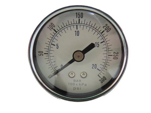 Pressure gauge of Heavy Duty In-Line Air Pressure Regulator For Air Compressors, Adjustable 7 PSI To 215 PSI, High Flow 130 CFM