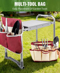 2 In 1 Garden Kneeler And Seat With Thick Soft Pad And Tool Bag Foldable Portable Gardening Stool for Weeding and Planting