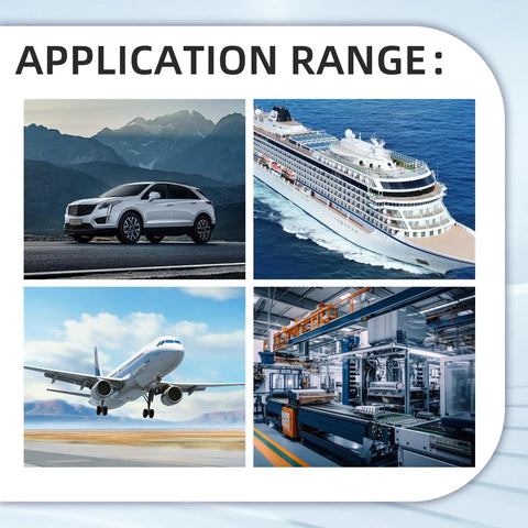 Collage showing applications for Heavy Duty Wire Thread Inserts Helicoil Kit in automotive, maritime, aviation, and industrial machinery.
