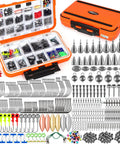 All In One 449 Piece Fishing Tackle Kit In Tackle Box With Hooks Weights Jig Heads Sinkers Ned Heads For Bass And Trout Gear