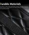 Close-up of Badass Waterproof Leather Car Jumper Cable Bag Portable Trunk Organizer For EV Charging Cords, showcasing durable black leather.