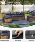 11 Piece Outdoor Cushion Covers Set For Full Patio Sectional Renewal Waterproof With Zippers And Non Slip Bottom Grey