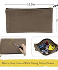 Heavy Duty Canvas Tool Bag Organizer Set Of 7 Pouches in assorted colors showing durable stitching and zippered compartments