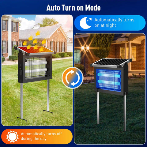 Beast Outdoor Mosquito Zapper With 4500V Electric Grid And USB C Rechargeable Battery LED Insect Killer in backyard setup