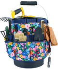 Bucket Caddy Organizer For Garden Tools Fits 3.5 To 5 Gallon Buckets Workhorse Tool Tote With Inside And Outside Pockets