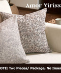 Floral Throw Pillow Covers 20x20 Set Of 2 Vintage Block Print Decorative Pillow Covers For Living Room And Sofa Red And Sand Cotton Farmhouse Cozy Accent No Inserts Included, two floral cotton covers on sofa