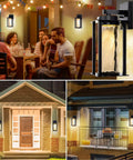Two Pack Dusk To Dawn Outdoor Wall Lanterns with Waterproof Black Sconces, Clear Glass Exterior Light Fixtures for House Patio