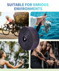 Rocket Texture Anti Slip Bar Tape For Road Bikes Cushioned PU Handlebar Wrap With Sweat Resistant Grip Bright Aurora Color