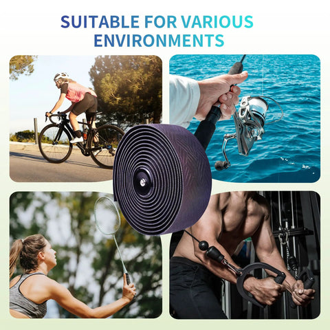 Rocket Texture Anti Slip Bar Tape For Road Bikes Cushioned PU Handlebar Wrap With Sweat Resistant Grip Bright Aurora Color