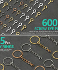 Top Shelf Hand Drill Set For Resin Crafts With 10 Precision Bits And 600 Eye Screws Plus 15 Keychain Rings Easy Pin Vise Kit includes 600 eye screws and 15 keyrings.
