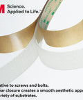 Clear Low Profile Reclosable Fastener Roll Crafted From Tough Polyolefin Tape With Interlocking Mushroom Heads offers a sturdy grip, 1 inch by 50 yard.