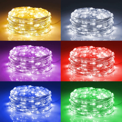 12 Pack Battery Operated Fairy Lights 7Ft Each With 20 LEDs Waterproof Silver Wire Firefly String Lights Multicolor