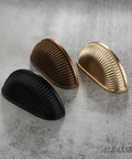 Oil Rubbed Bronze Cabinet Pulls Set, 10 Pack, Three Inch Hole Centers, Three And A Half Inch Overall Length, shown with gold and black variants