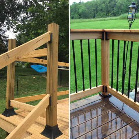 40 Piece Deck Railing Brackets Connectors For 2x4 Railing Posts With 240 Wood Screws Nylon Pre Drilled 90 Degree Railing Connector Set