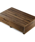 Six Point Five Inch One Step Stool For Seniors And Adults With Walnut Wood Finish Heavy Duty Wooden Mobility Stool For Bedside Bathroom Kitchen