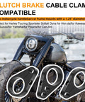3 Pieces 1.25 Inch Brake Line And Throttle Cable Clamp Kit For Harley Honda Yamaha Universal Fit Handlebar Frame Clamps Black