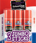 Disappearing Purple Glue Sticks Jumbo Pack, 30 Sticks, 40-Gram Each, Dries Clear, Safe Non-Toxic For School Arts And Crafts