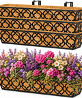 Adjustable Railing Planter Boxes Set, 4 Pack Of 30 Inch And 2 Pack Of 24 Inch, metal hanging balcony planter, floral display