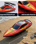 Kids RC Boat With LED Lights Self Righting Waterproof Fast Racer For Pool Lake River Or Pond Dual Speed Modes 10 inch size