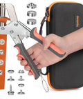 Heavy Duty Snap Fastener Tool Kit With Case Must Have Pro Grade 80 Sets Stainless Steel Snaps Replacement Kit For DIY Leather Fabric Boat Covers Tarps Canvases Sewing And Repair Projects in use