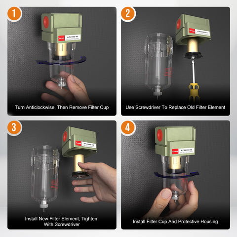 Step-by-step installation of Auto Drain Air Line Filter Inline Pneumatic Water Trap For Air Compressor Systems