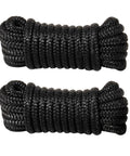 Beefy 3/8 Inch Dock Lines 2 Pack Marine Grade Nylon Rope Double Braided for Boat Mooring and Docking with Loop