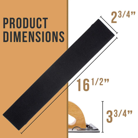 Wooden-Handle Longboard Sander For PSA And Dry Longboard Paper, 16-1/2 By 2-3/4 Inches, dimensions illustrated