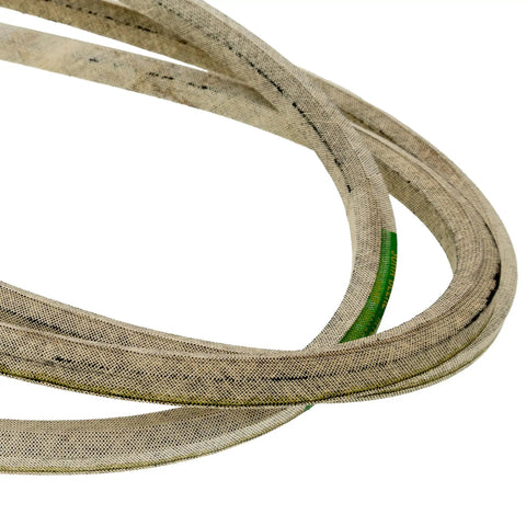 Close-up of Beefed Up OEM V Belt 0.625 Inch Width 129 Inch Length Fits Select Series Lawn Tractors Replaces M163991 M142997.