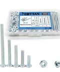 No Hassle Heavy Duty Hardware Box Packing Beefy Thread Size Six Thirty Two Machine Screws And Zinc Coated Carbon Steel Phillips Pan Head Bolts With Solid Nuts For Real Grit Workshop Assembly And Home Fixes, displayed in a clear plastic organizer.