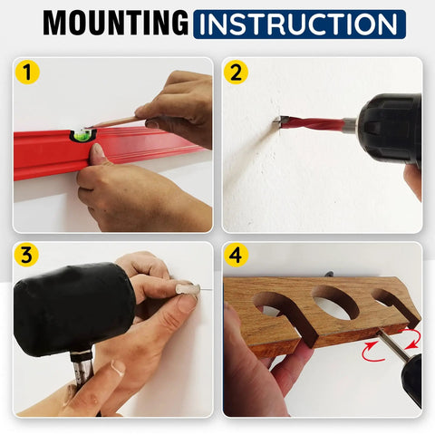 Installation steps for 11 Rod Fishing Rod Storage Rack For Wall Or Ceiling Mount Vertical Or Horizontal Holder with Eleven Rod Capacity