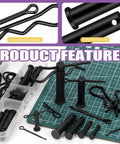67-Piece Clevis Pin And Cotter Pin Kit with R Pins Hairpins and Split Pins for Automotive Trucks and Lawn Mowers 5 Sizes