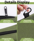 Close-up of 3 Pack Heavy Duty Tool Pouch Set With Zipper Carabiner Clips showing waterproof 600D polyester and metal zipper.