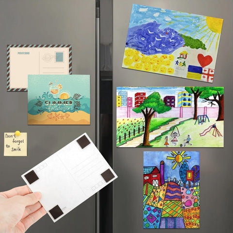 Adhesive Back Magnetic Squares 144 Pieces Three Quarter Inch Square 80 Mil Thick Self Stick Pre Cut Magnets holding cards