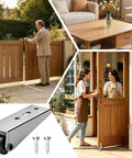Heavy Duty Sliding Gate Rollers With Vertical Track Anti Sag Support Caster For Driveway And Patio Gates in use with door.