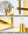 Crystal Vanity Light With 3 Lights In Gold Over Mirror Dope Gold Finish Modern Sconces Wall Lighting For Bath Frosted Crystal Accents