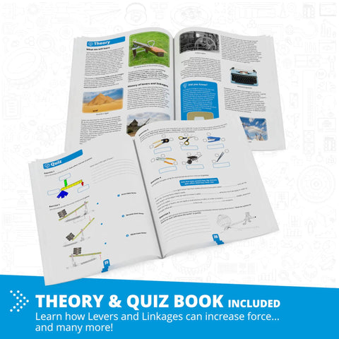 Theory and quiz book from 16 In 1 STEM Building Kit For Kids 9 Plus With Levers And Linkages Hands On Engineering Toys