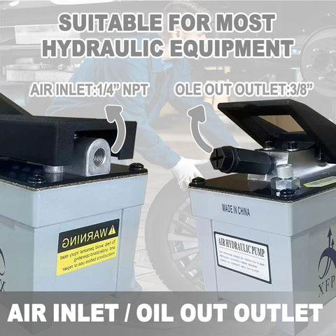 Heavy Duty Air Hydraulic Pump 10000 Psi 1.7L Reservoir With 3 8 Inch Oil Outlet Built Like A Tank From Commercial Aluminum For Serious Garage Grind And Big Load Power