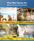 Adjustable Outdoor Misters for Patio 360 Degree Misting Cooling System With 8 Brass Nozzles at beach, BBQ, playtime, pool