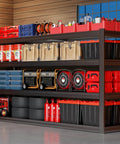 Industrial 67 Inch Wide Heavy Duty Garage Shelving Unit With 3500 Lbs Capacity 30 Inch Deep Adjustable Steel Shelves For Basement Kitchen And Warehouse Storage One Piece Design Built Tough Workhorse For Any Space loaded with garage tools