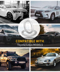 Collage of Toyota and Lexus vehicles with Must Have 20 Pack Transmission Drain Plug Gaskets And Oil Crush Washers Set displayed center