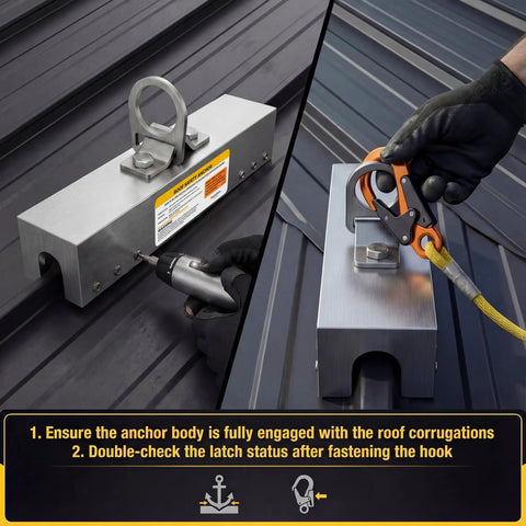 Professional Grade Non Penetrating Standing Seam Roof Anchor With 5000 Lbs Aluminum Fall Arrest Clamp Built Tough To Handle Every Tough Roofer Jobsite Now