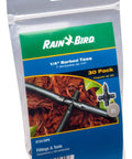 Packaging of Universal 1/4 Inch Barbed Tee Fitting For Drip Irrigation in earth tone color, durable 30 pack kit.