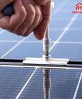 Hand installing 20 Piece Aluminum Solar Panel Clamps For Unistrut Mounting System with bolt on solar panel