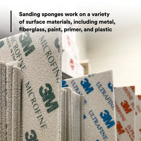Stack of Handy Flexible Softback Sanding Sponge for Detail Work, Wet or Dry Use, Fast Cutting Aluminum Oxide Abrasive, superfine grit