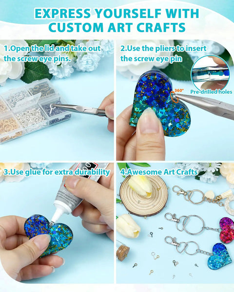 840 Pieces Small Screw Eye Pins For Jewelry Making And Beading Tiny Eye Hooks With Six Colors Mini Eyelet Hooks In Three Sizes