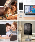 Two Pack 3 Way Dimmable Touch Table Lamps With USB Ports And AC Outlet, Night Light With Black Fabric Shade, perfect for living rooms