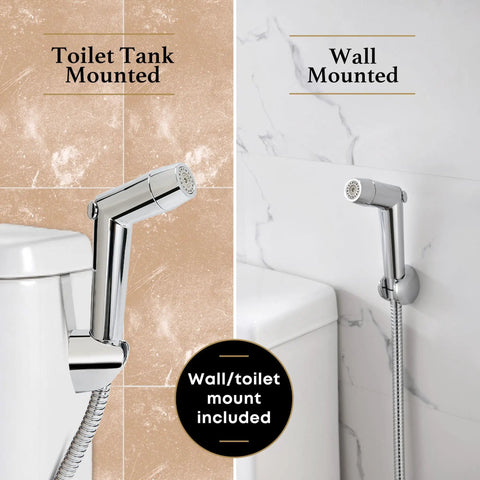 Dual Function Bidet And Diaper Sprayer For Toilet, Top Notch Hygiene Upgrade with leak proof stainless steel braided hose