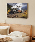 Steam Locomotive Train Canvas Wall Art for Living Room and Bedroom Decor, vintage landscape prints in HD, framed style, cozy vibe